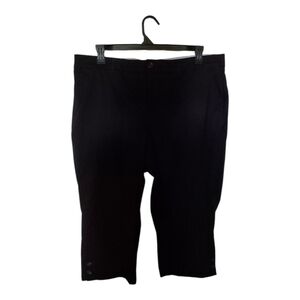 Croft Barrow Effortless Stretch Black Button Zip Cropped Pants 16W